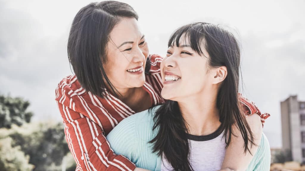 Mother and daughter in South Korea.