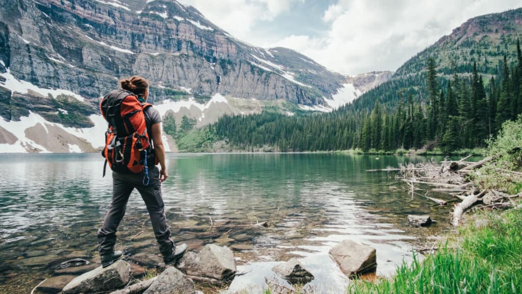 Woman hiking in Canada.