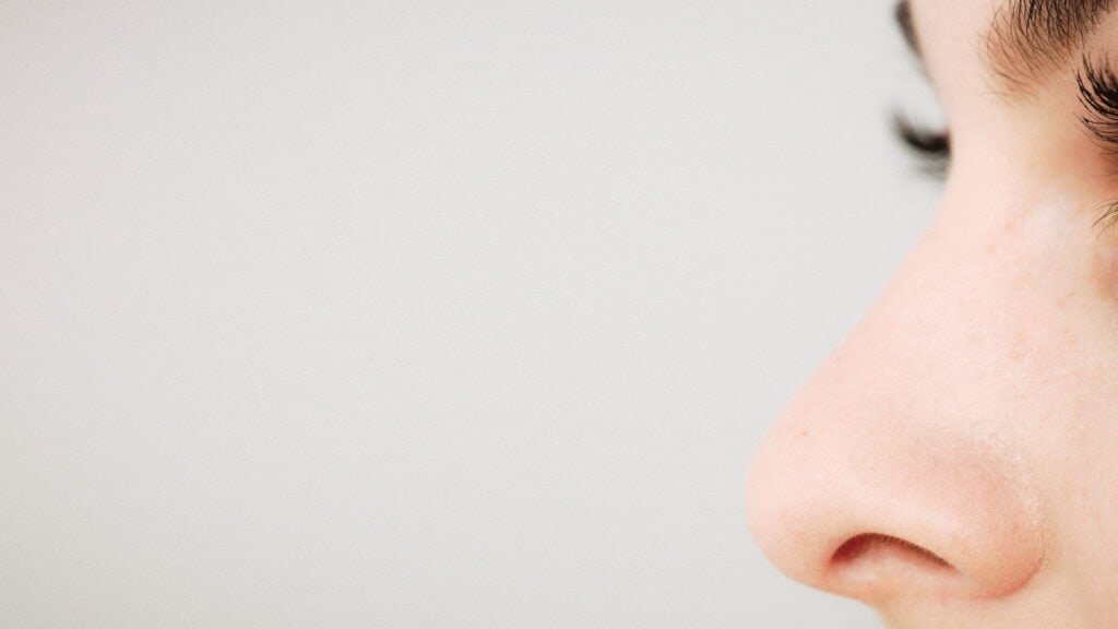woman's nose close up.