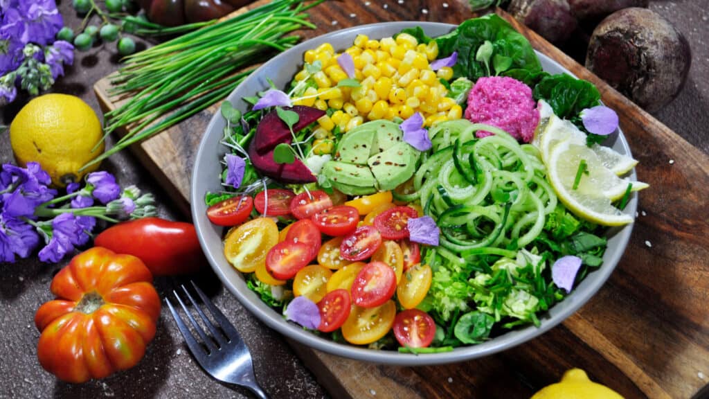 Colorful salad. Plant Based Diet.