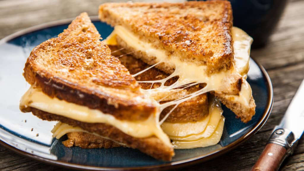 Grilled cheese sandwich. 