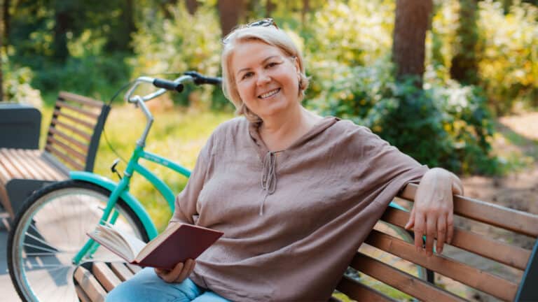Happy older woman. Senior woman relaxing.