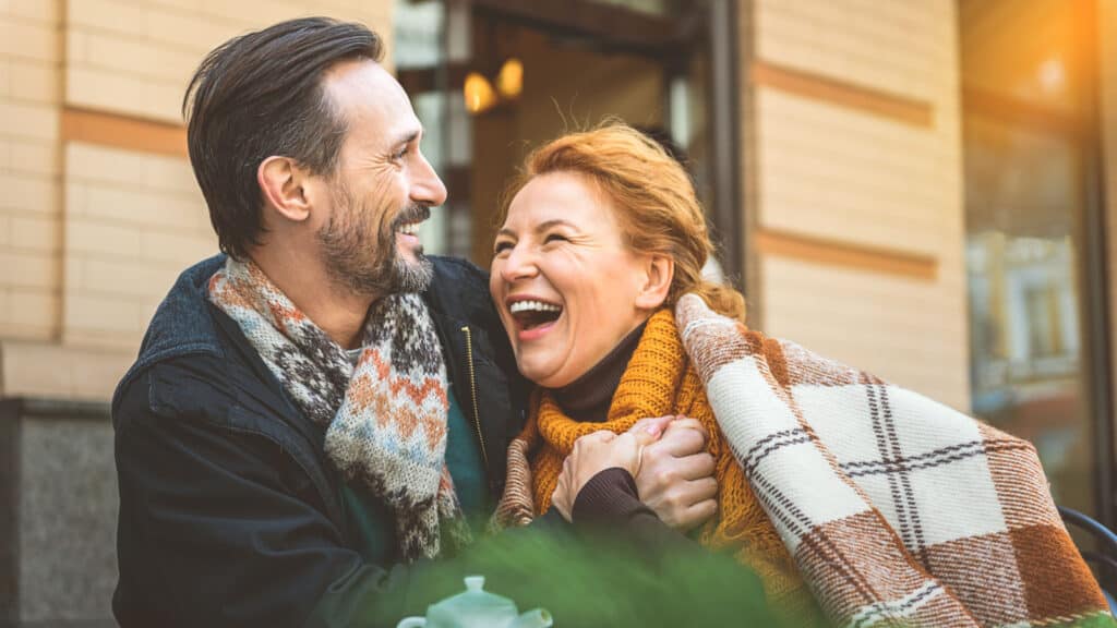 Man and woman dating in cafe - couple