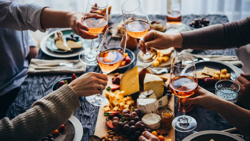 wine and cheese party. 
