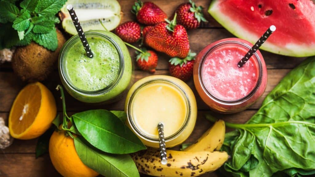 Colorful smoothies. 