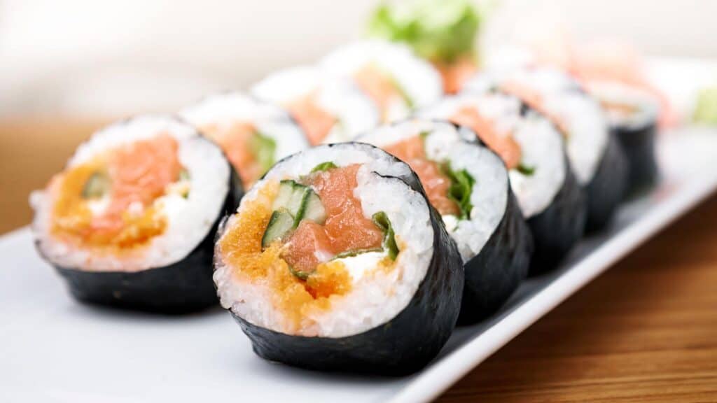 Maki rolls. Sushi rolls. 