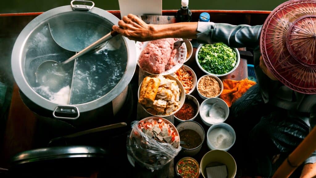 Thai noodle boat.