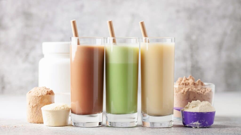 Various protein powders and shakes. 