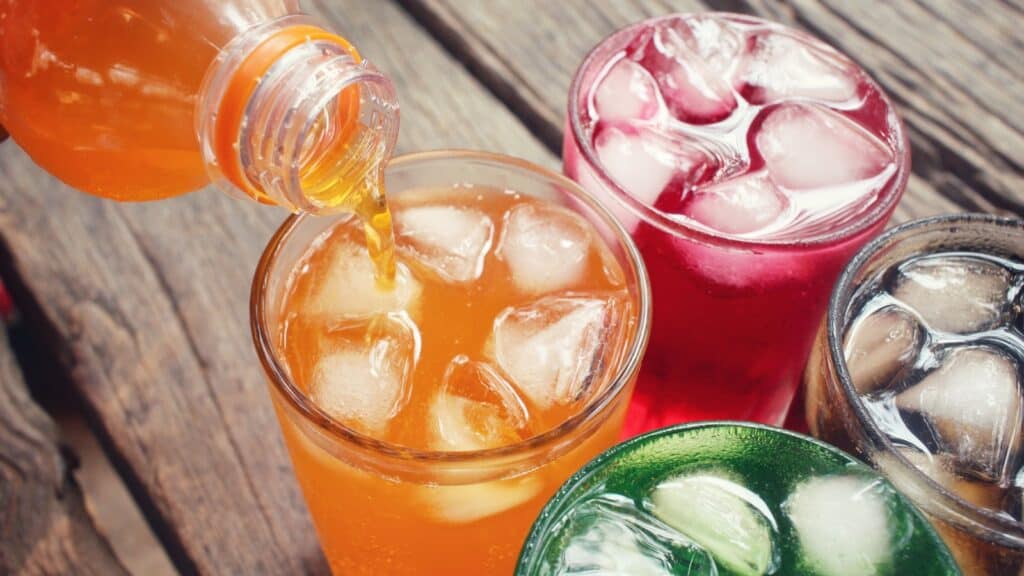 colorful sodas. 