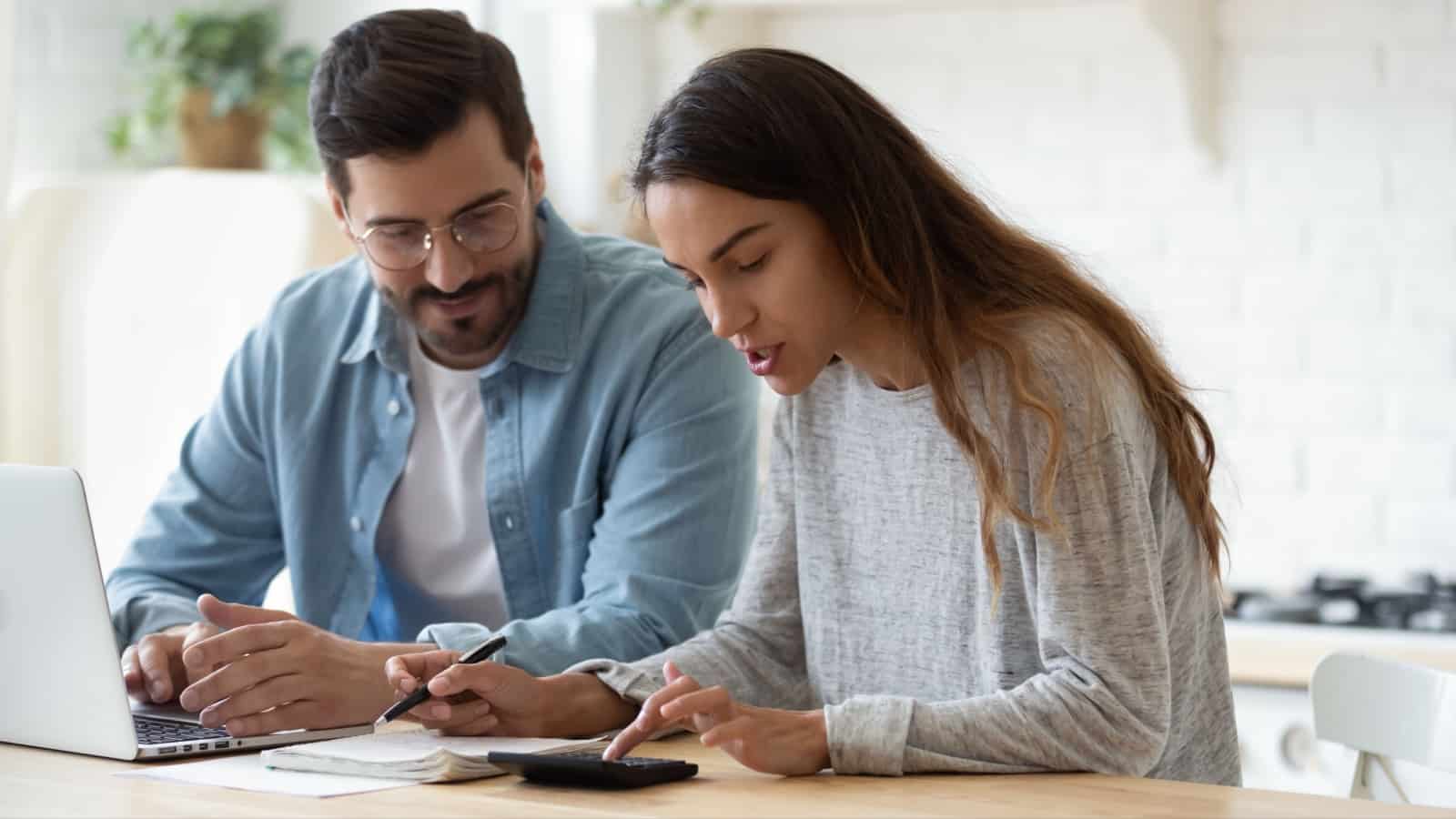 couple doing finances.