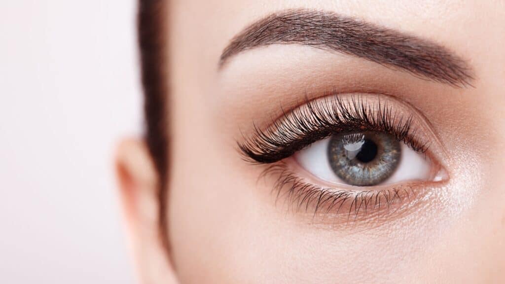 eye with makeup.