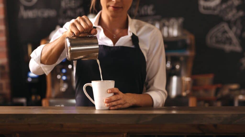 female barista.