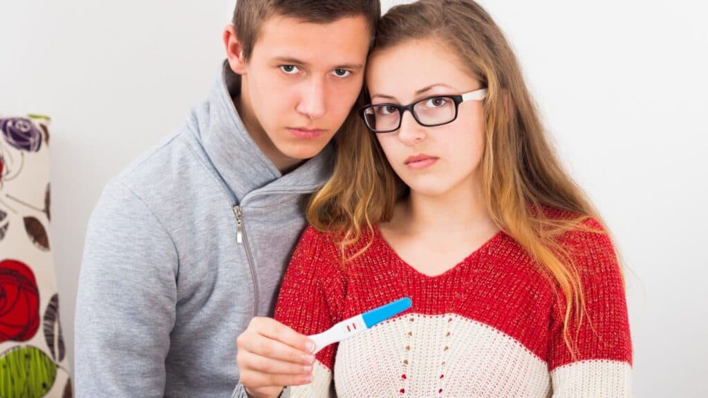 teens with positive pregnancy test. 