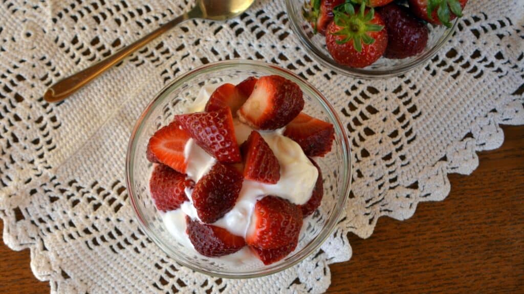 yogurt and fruit. 