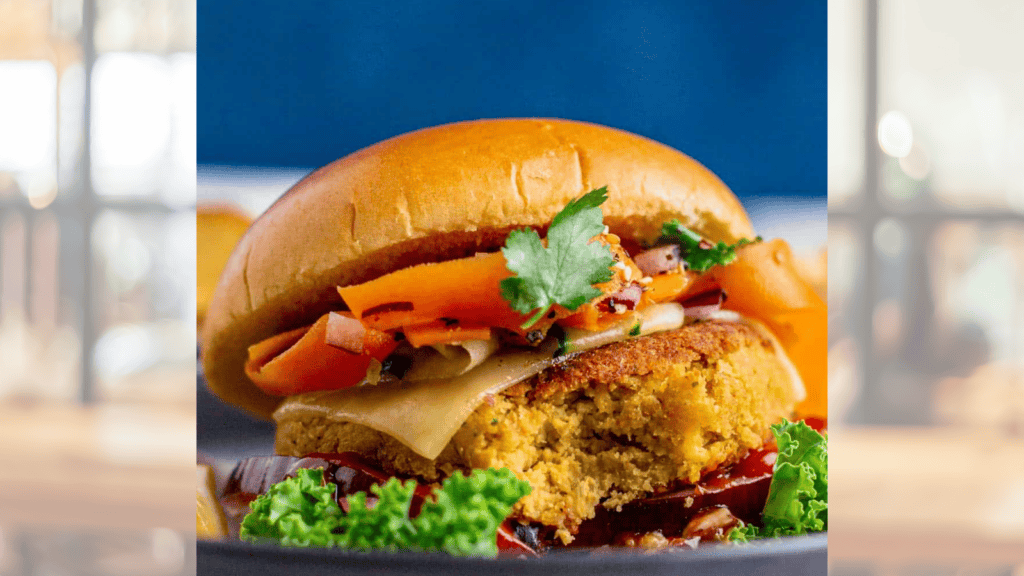 curried chickpea burger.
