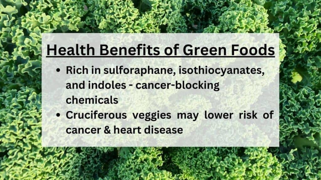 Graphic for green foods.