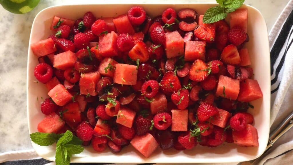 Ruby red fruit salad.