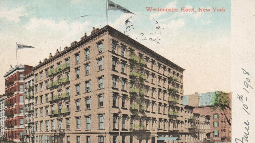 Westminster hotel. The show originated as a show for gun dogs, primarily Setters and Pointers, initiated by a group of hunters who met regularly at the Westminster Hotel at Irving Place and Sixteenth Street in Manhattan.