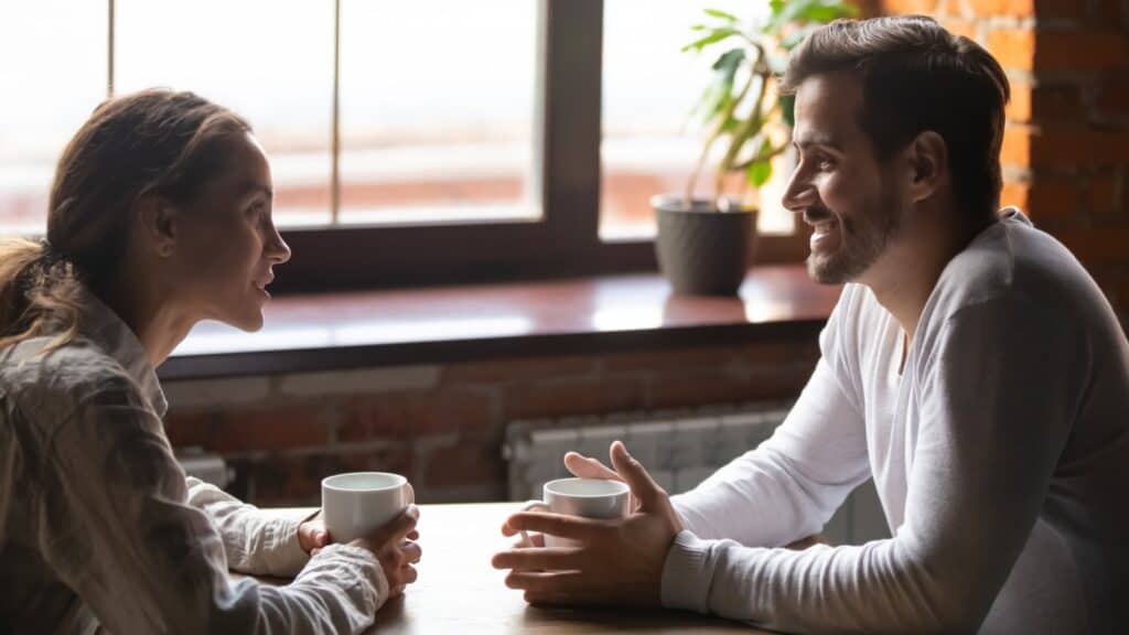 couple talking communication.