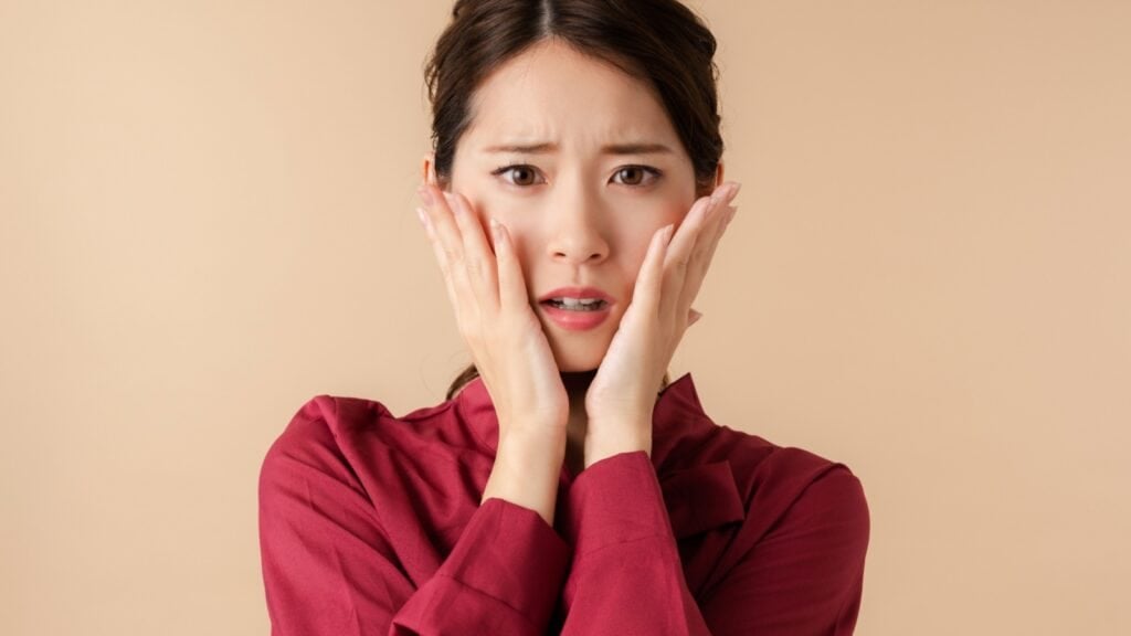 shocked woman.