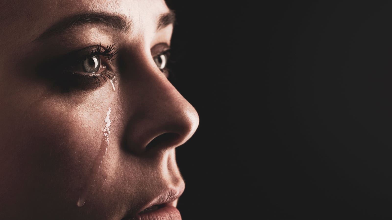 woman crying.