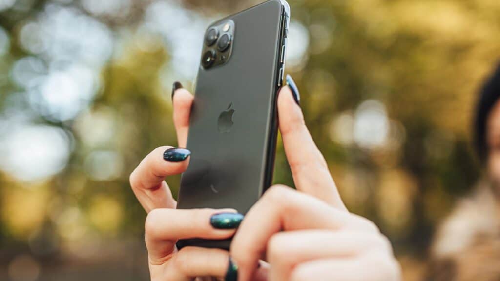 woman using phone. 