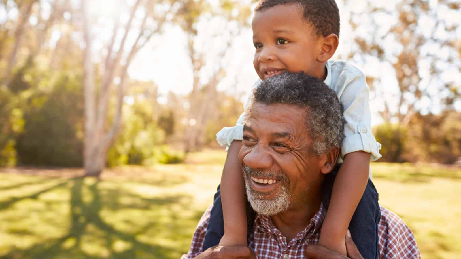 Grandfather and grandson.