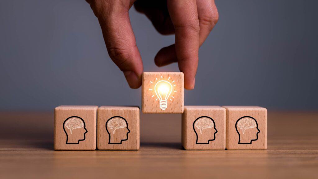 concept of idea. Being smart.