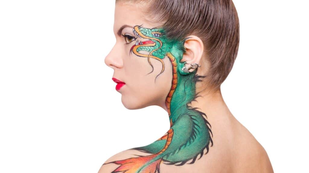 face tattoo.
