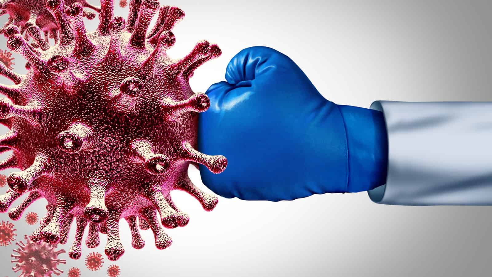 Graphic of fighting COVID.