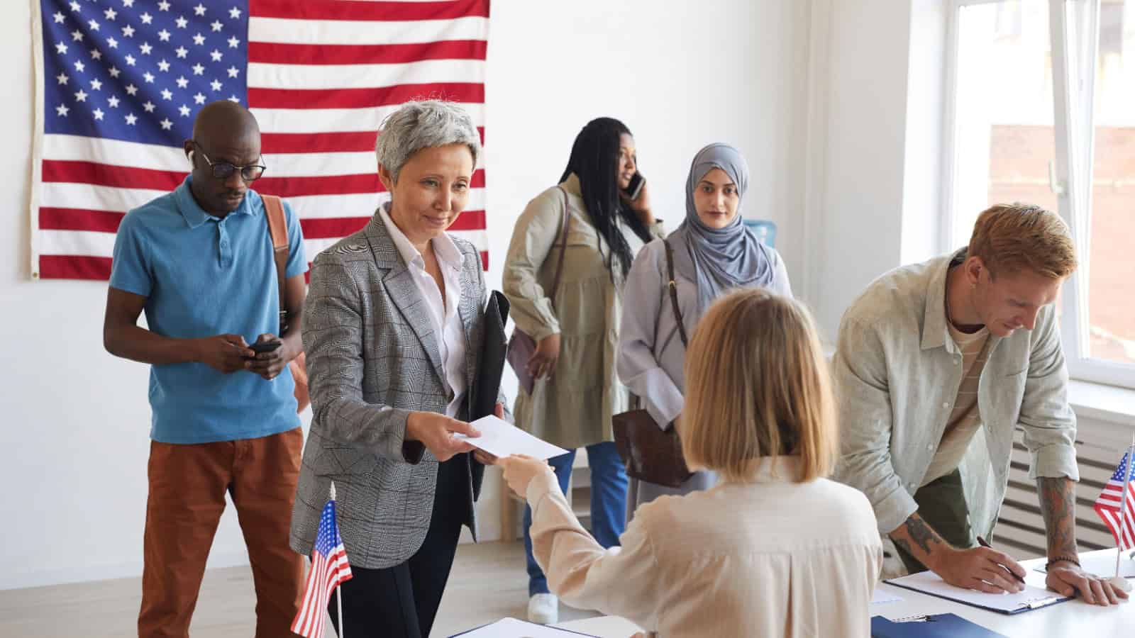 Poll workers.