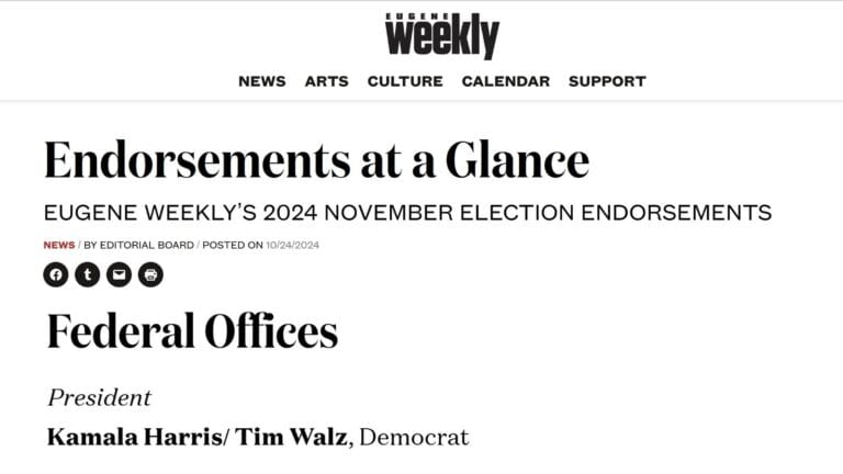 Eugene Weekly Endorsements