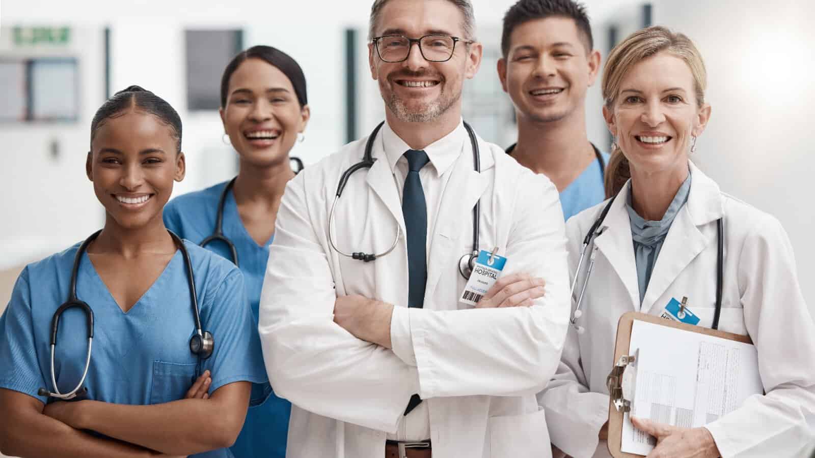 group of doctors.