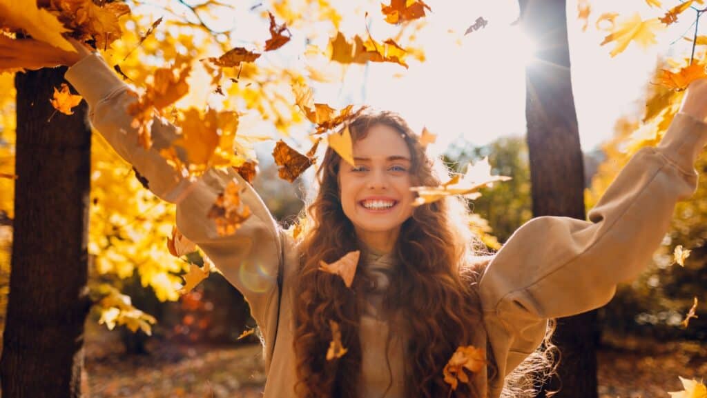 happy. Fall. Autumn. leaves.