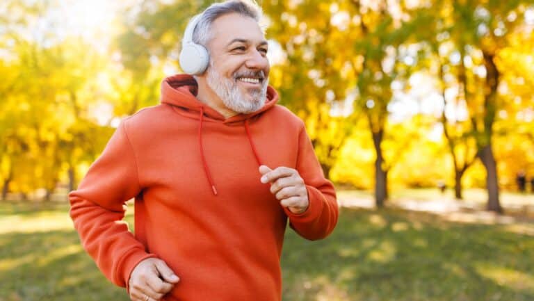 healthy running man.