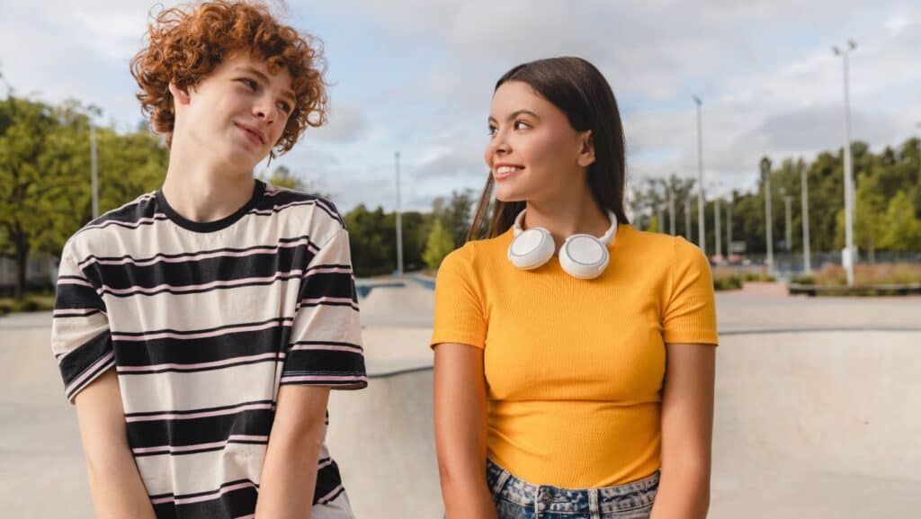 teens talking.