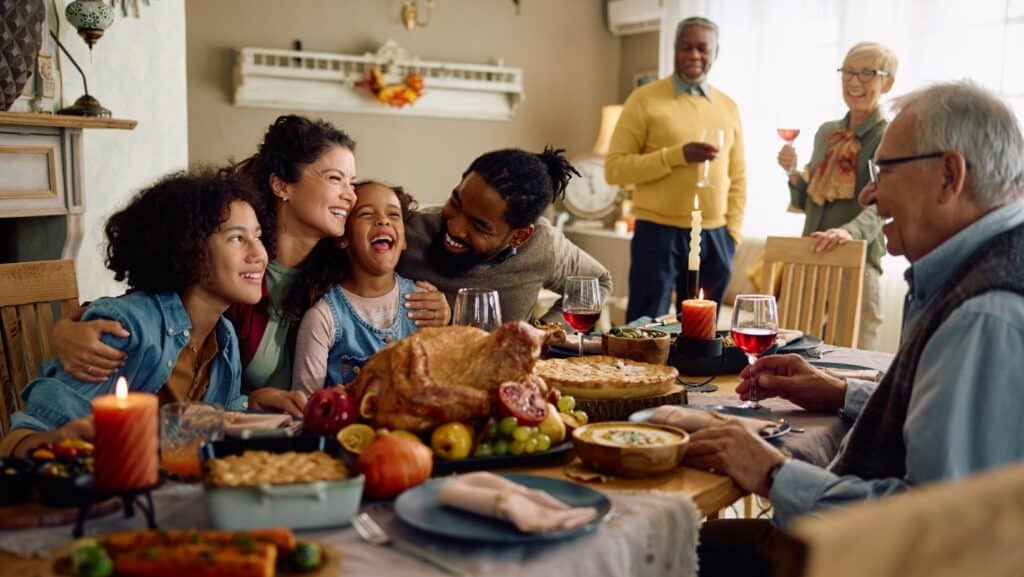 Happy family. Thanksgiving.