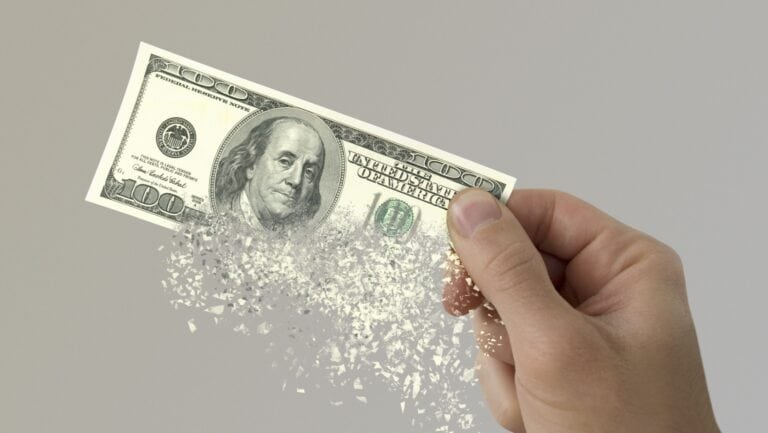 Money disappearing.
