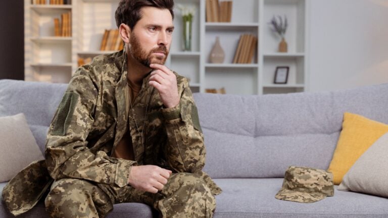 man in military uniform.