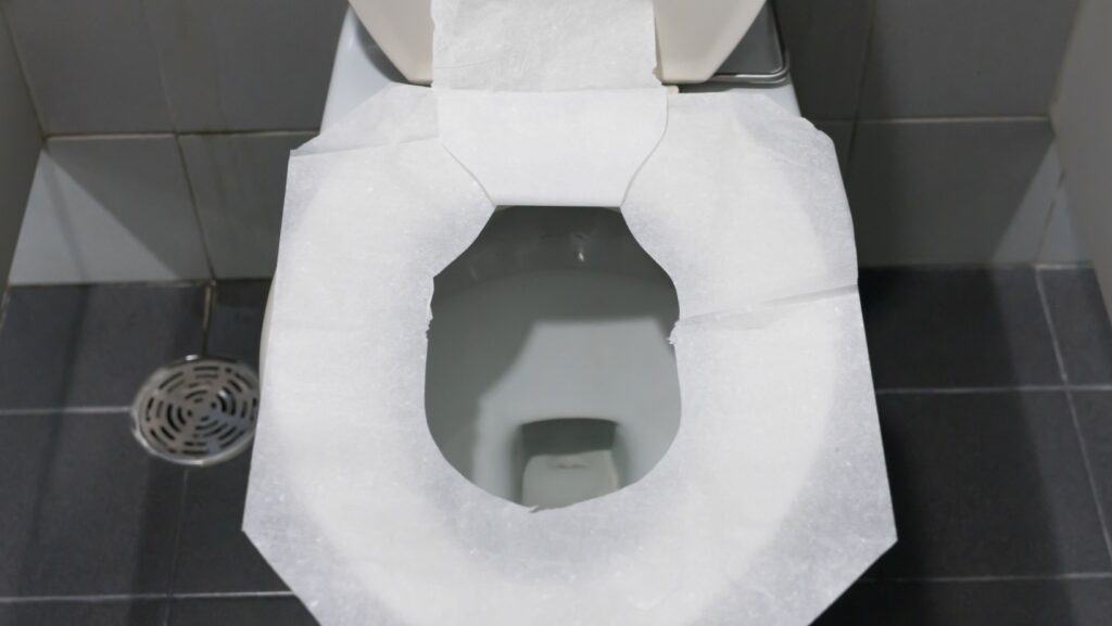 paper toilet seat cover.