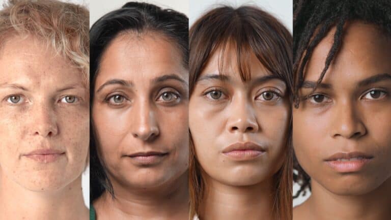 serious multicultural young women.