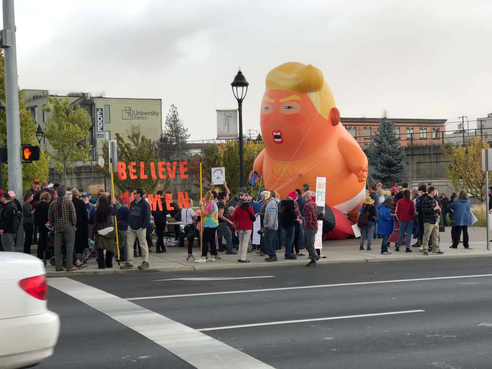 Spokane,,Wa:,October,2,,2018,-,Anti-trump,Protesters,Are,On