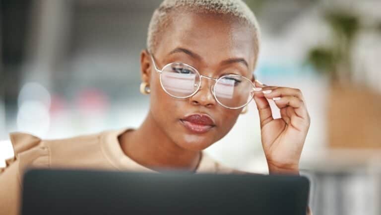 smart woman on computer.