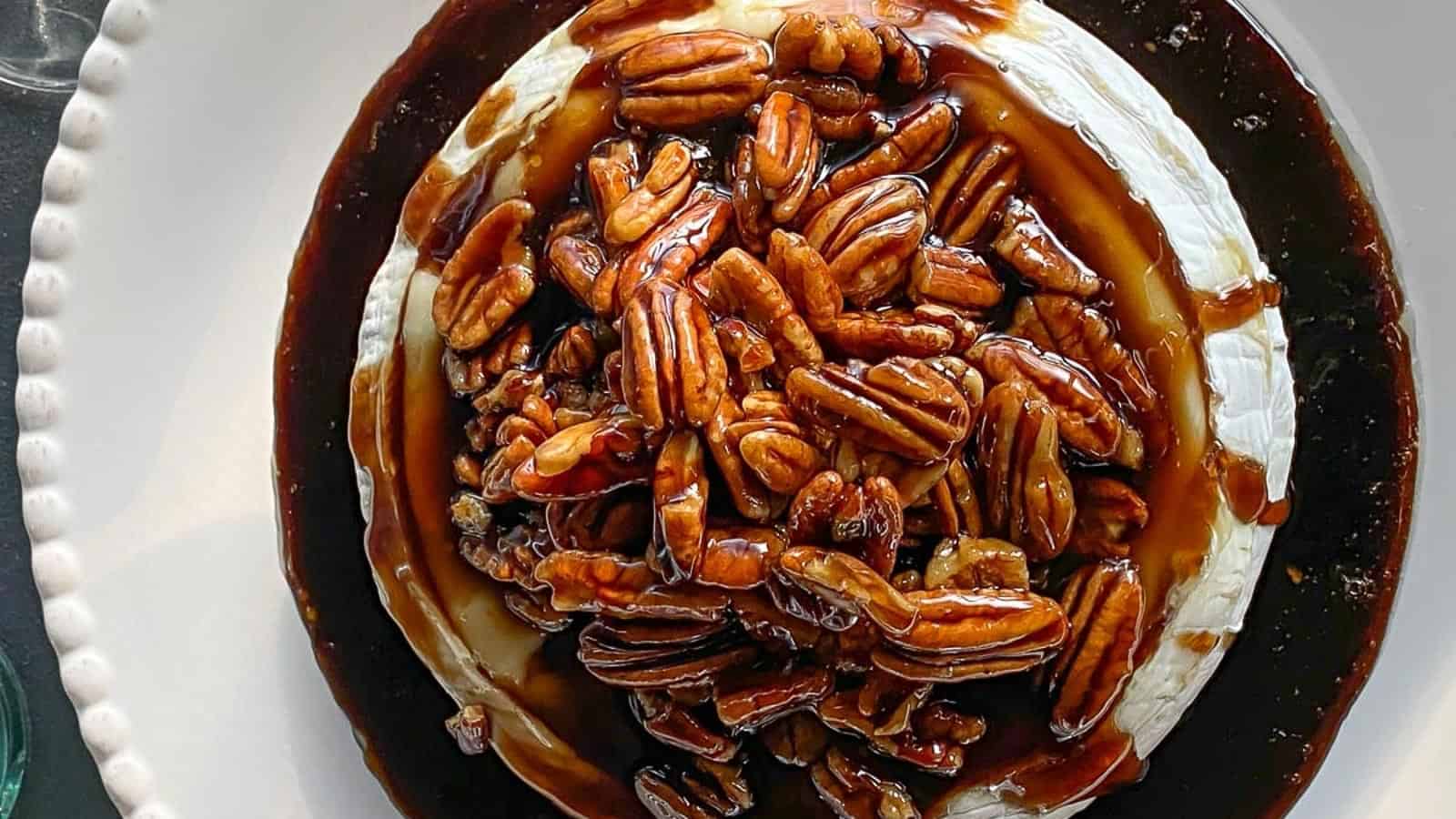 Kahlua-Pecan-Brown-Sugar-Baked-Brie-on-a-platter.