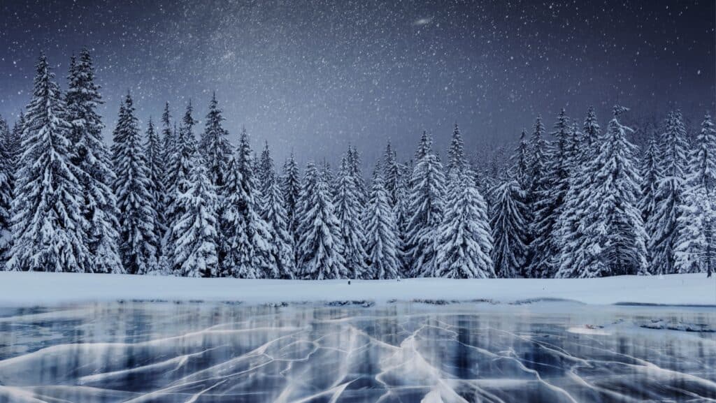 frozen lake. Ice. 