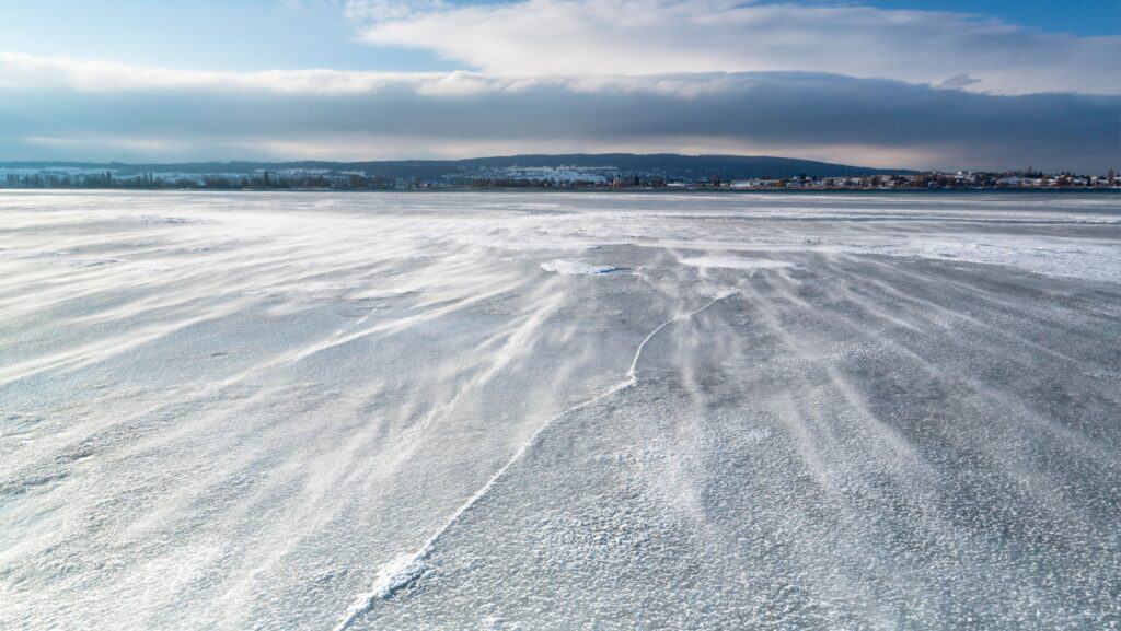 frozen lake. 