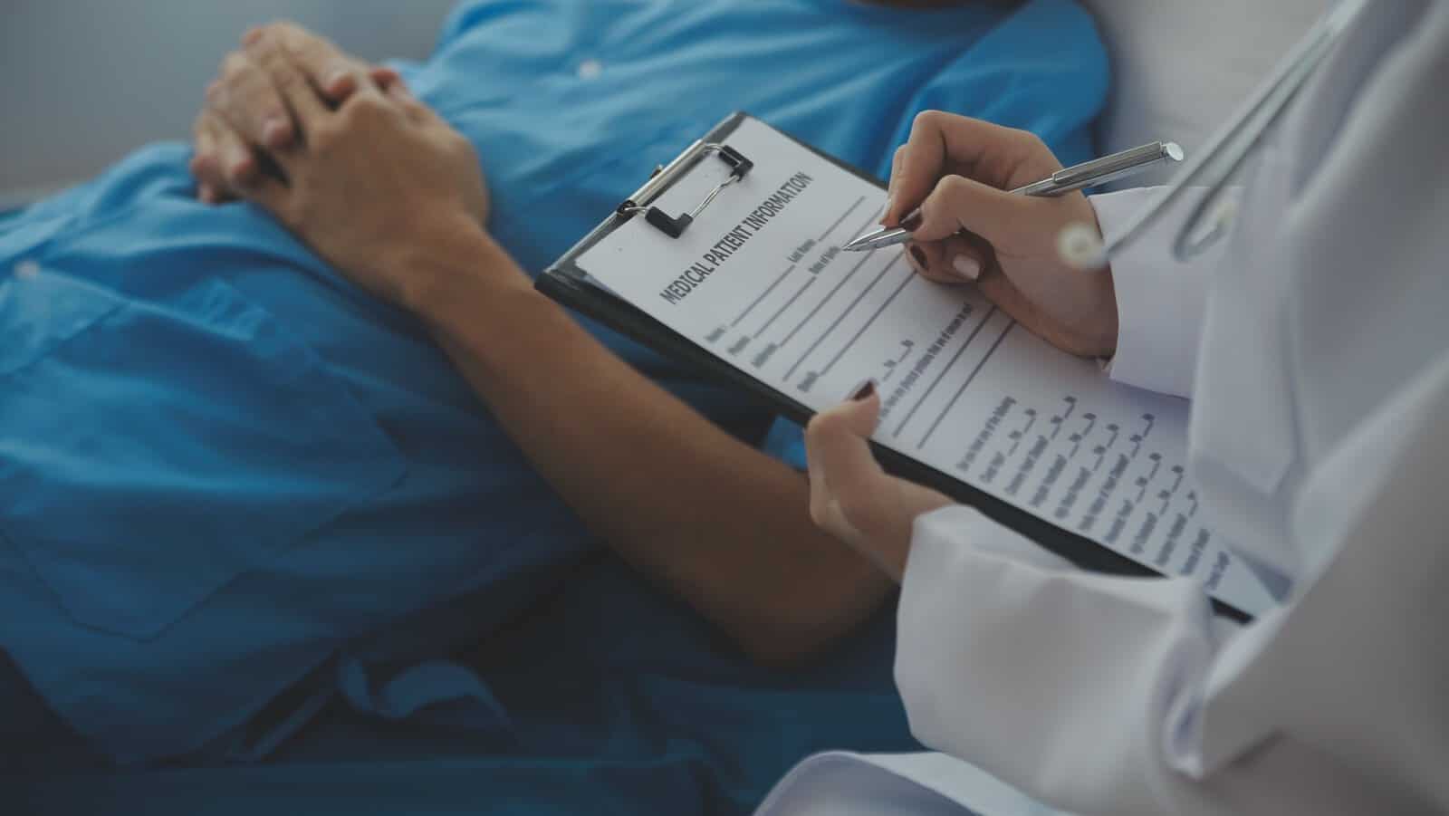 patient in hospital. Doctor.