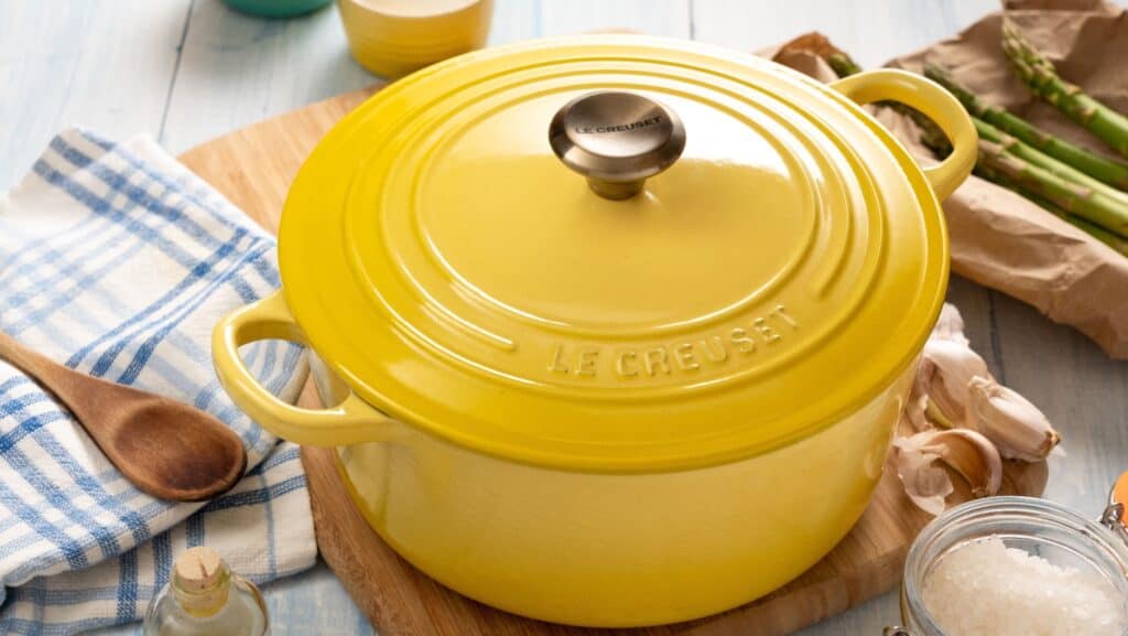 Le Creuset Dutch oven.