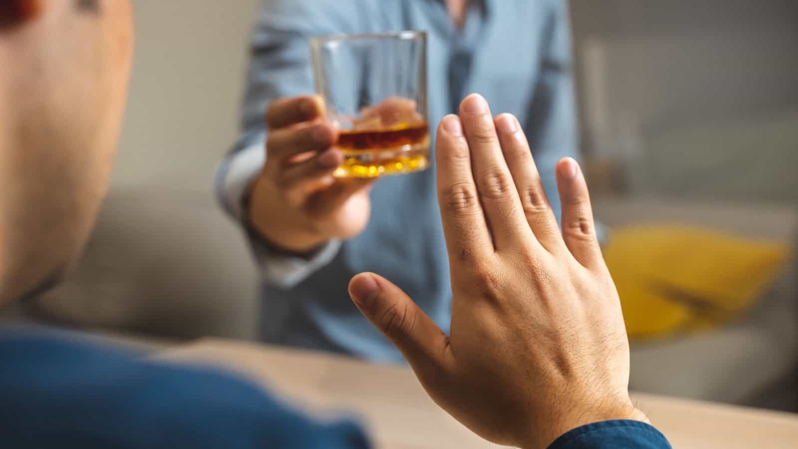 Saying no to alcohol.