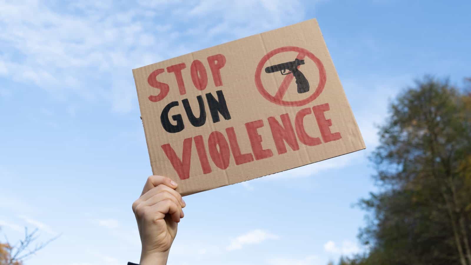 Stop gun violence. Longfin Media via Shutterstock.